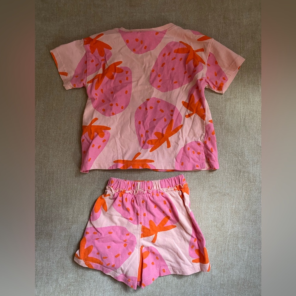 Zara Pink T-Shirt Set with Strawberry Print - Picture 3 of 3